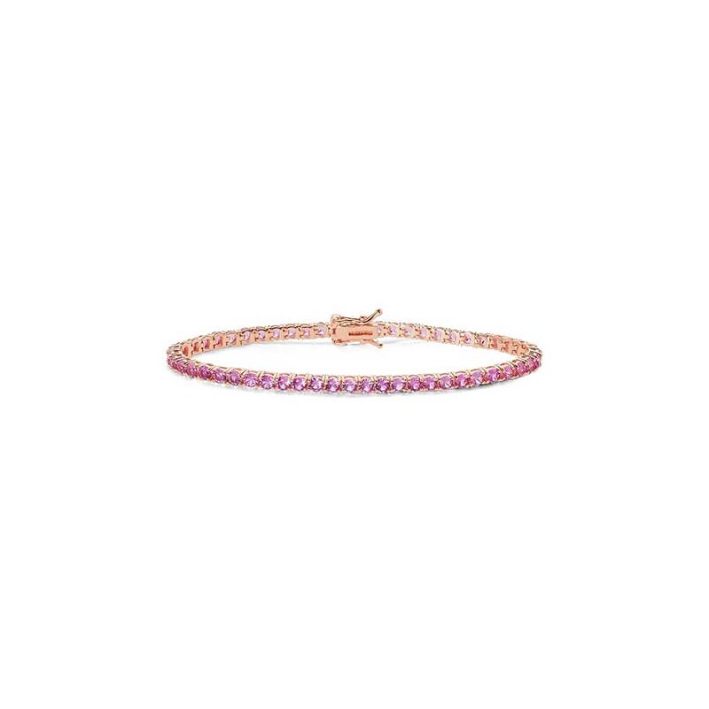 Bracciale tennis argento rosè e zirconi rosa