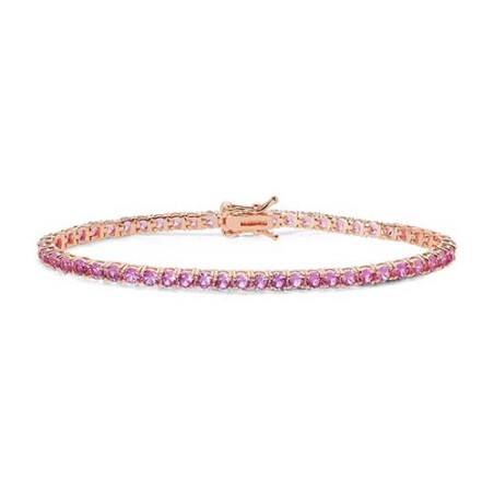 Bracciale tennis argento rosè e zirconi rosa