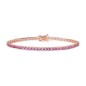 Bracciale tennis argento rosè e zirconi rosa